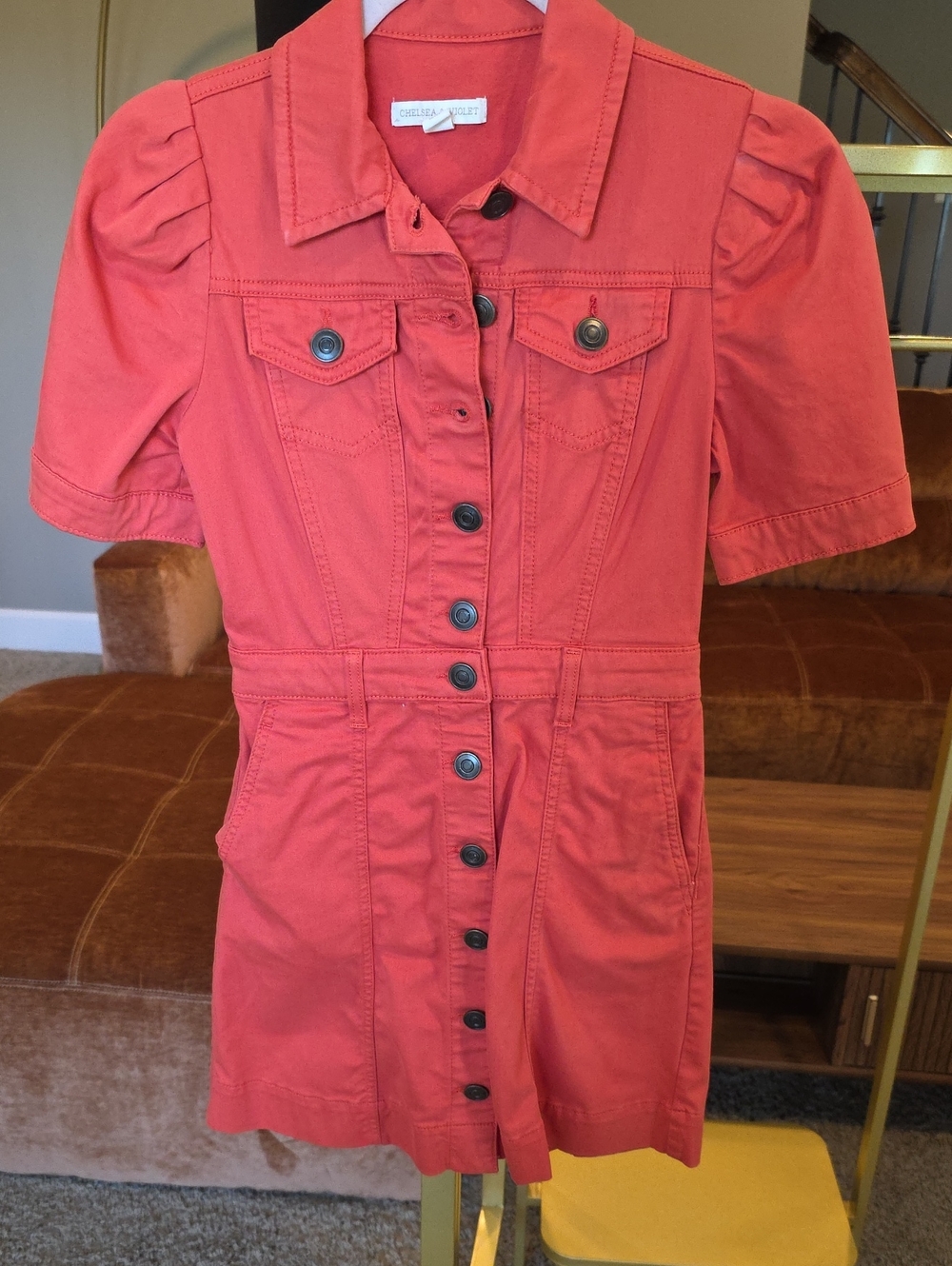 Chelsea & Violet Rust Orange Collared Dress